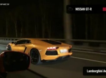 ������ ����� �� ���� ����� Lamborghini Aventador LP700-4 � Nissan GT-R Ecutek
